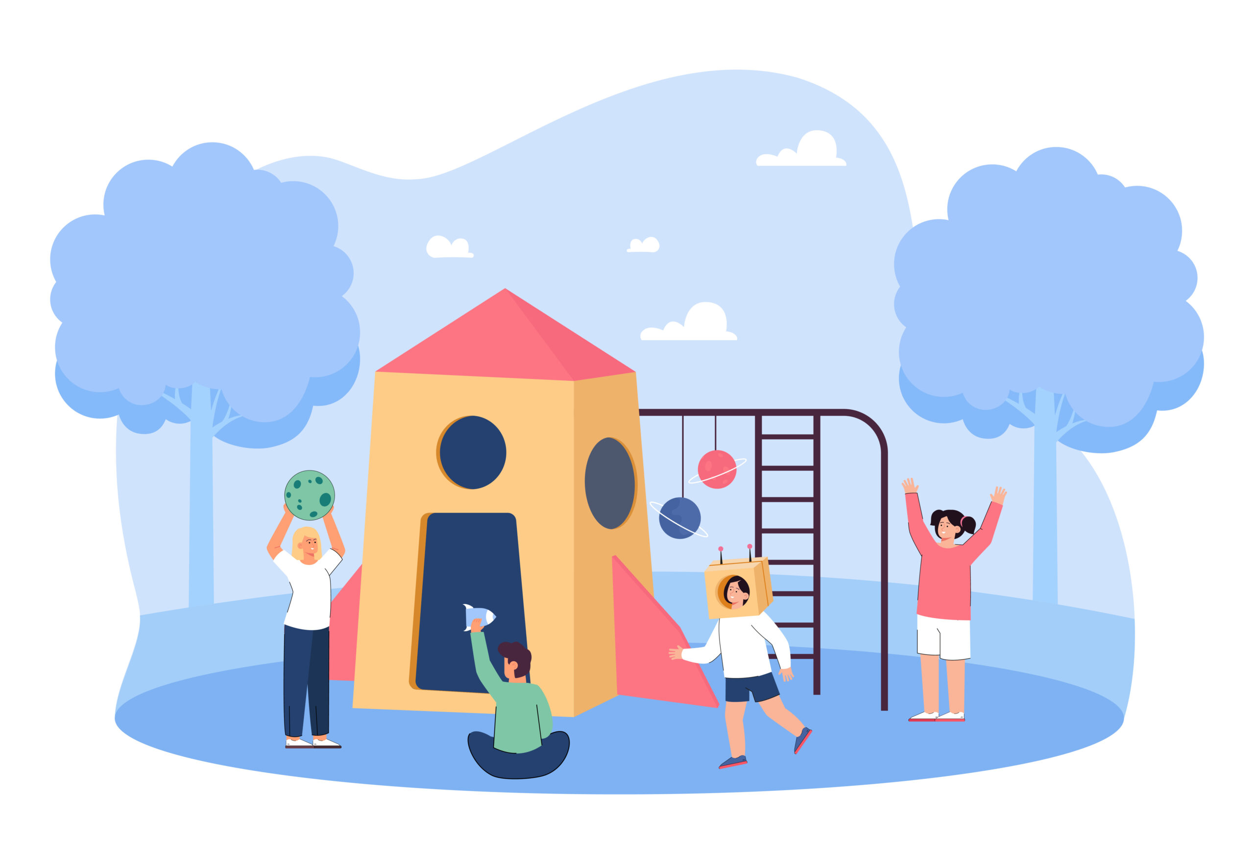 22343881_Kids playing astronaut and spaceship on playground scaled